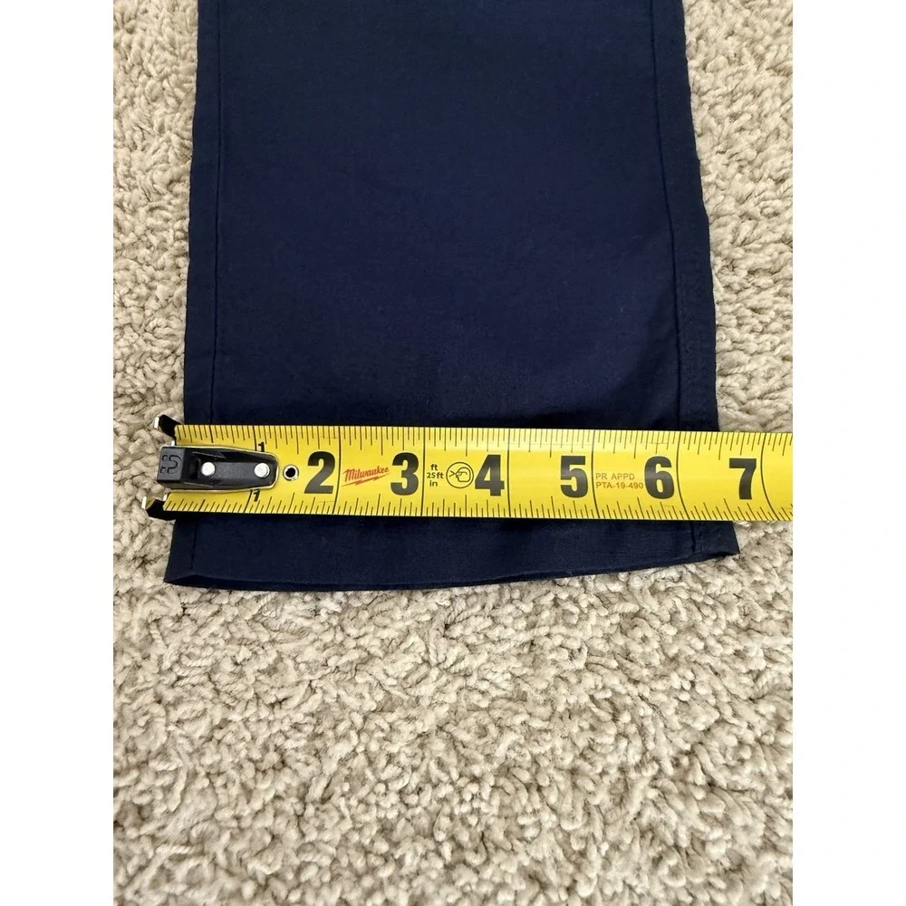 H&M NEW Linen Blend Navy Blue PANTS Small Tapered Casual Pull On Minimalist NWT